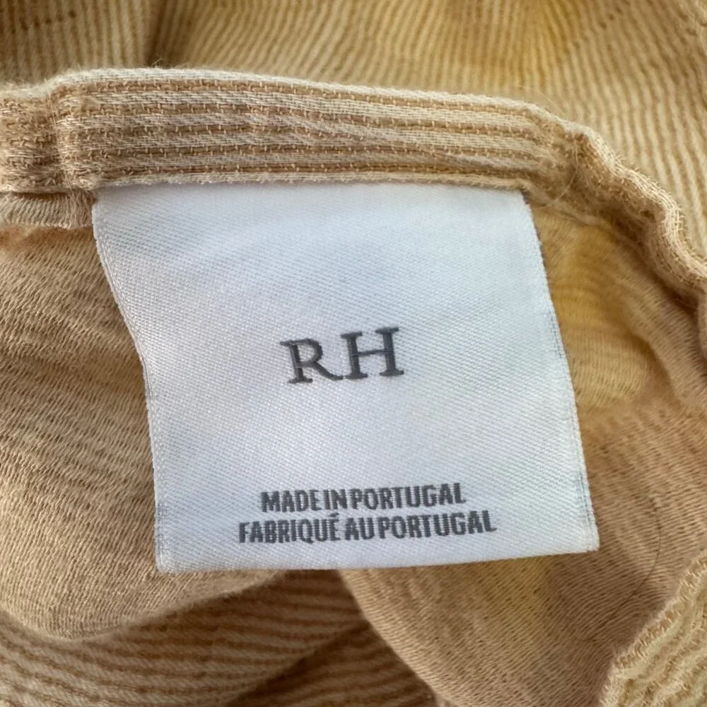 Restoration Hardware Relaxed Pinstripe Washed Cotton Linen Pillowcase 27x29